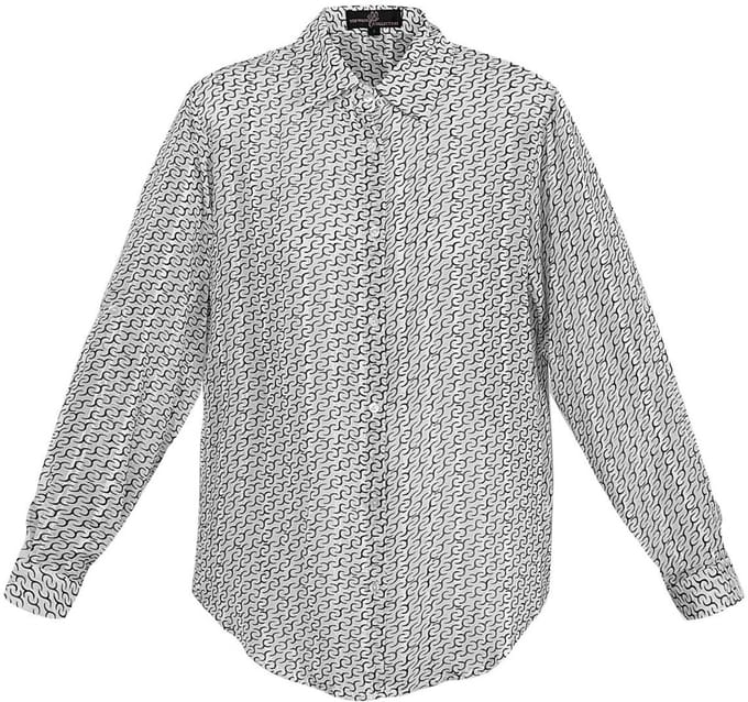 YWG - Polyester Vrouwen Overhemd Lange Mouw Gestreept Ontwerp - Wit - Maat L