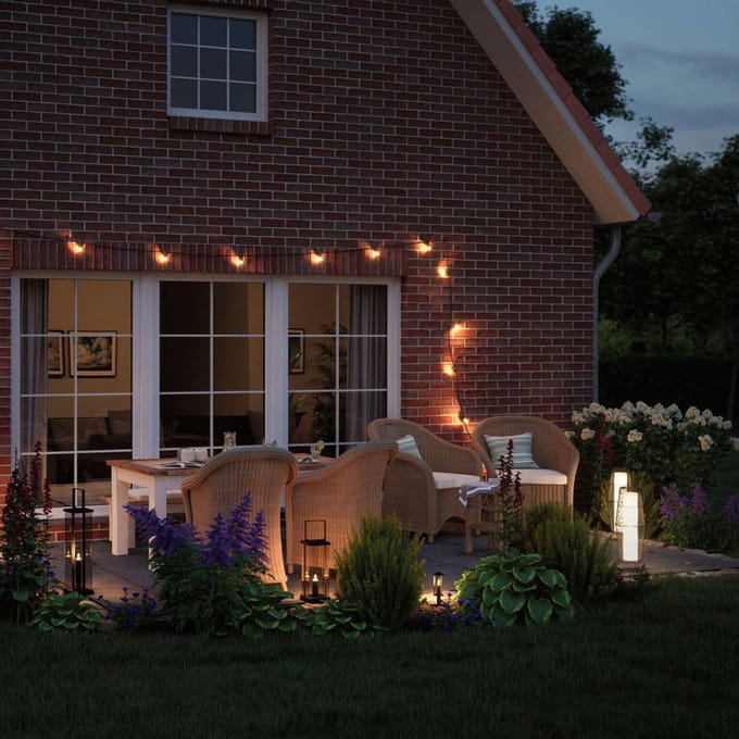 Plug & Shine LED-lichtobject Basket Enkele lamp IP44 3000K 8W Bruin