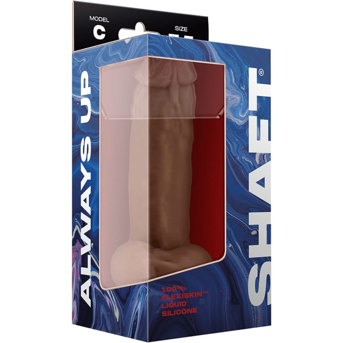 Shaft Model C 7.5 inch Liquid siliconen dildo met Balls Oak - Bruin - 2 cm