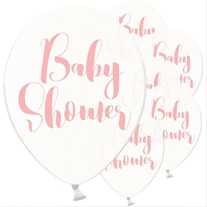 Babyshower Roze Clear - 6 stuks