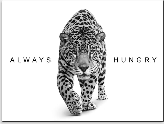 Schilderij Woonkamer - Canvas schilderij - Mindset - Always Hungry No6 - 100 x 75 cm
