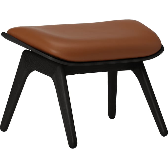 UMAGE The Reader Ottoman - eiken zwart - Leder Hope cognac