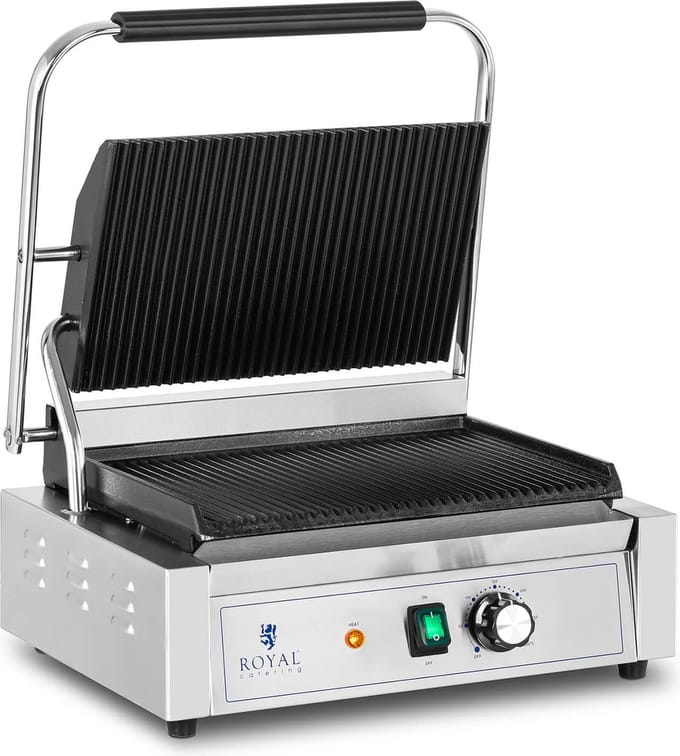 Royal Catering Contactgrill- 2.200 W - geribbeld 10011992