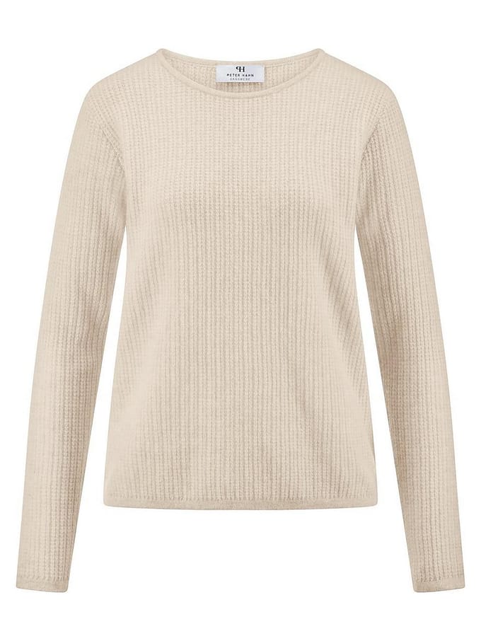 Trui ronde hals Van Peter Hahn beige