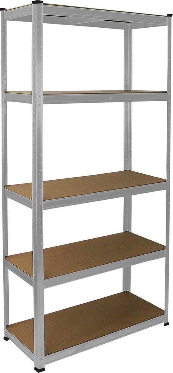 E-rax stellingkast - zilver - 90x40x180 cm - 5 verstelbare planken