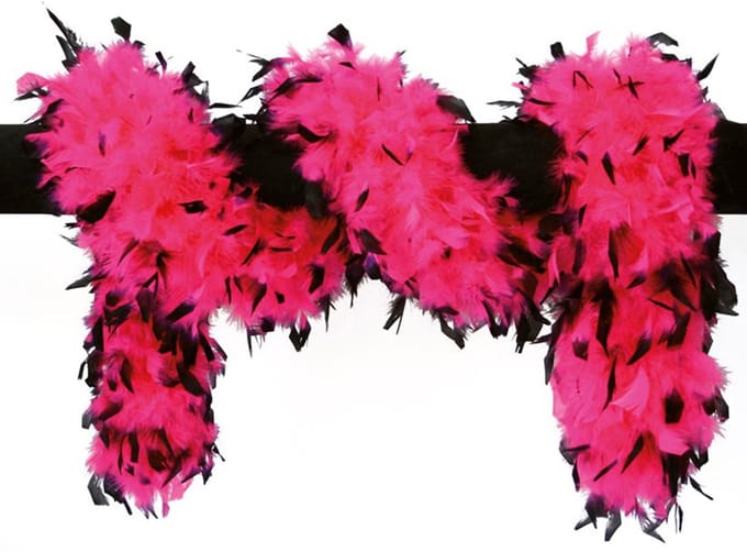 Luxe boa pink met zwarte punten