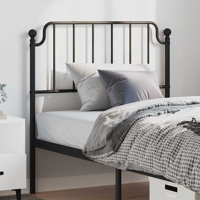 vidaXL - Vervangend - hoofdbord - 100 - cm - metaal - zwart