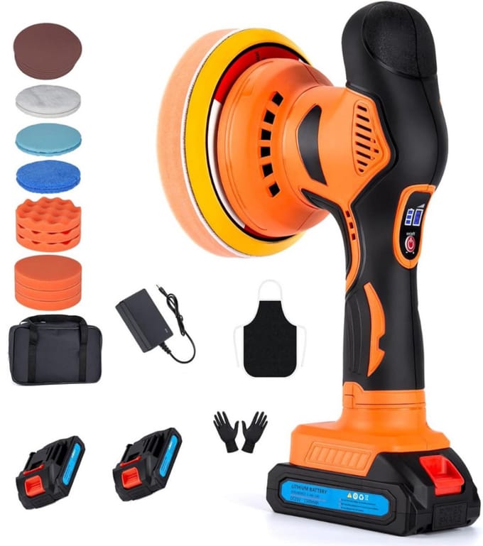 NBAP® Poetsmachine Auto - Polijstmachine - Schuurmachine - Zwart en Oranje