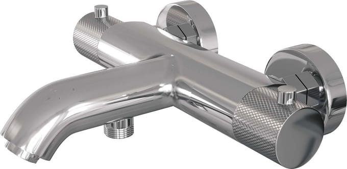 Brauer Carving - Badkraan - Glans Chroom - Opbouw - Thermostatisch - 2 Greeps
