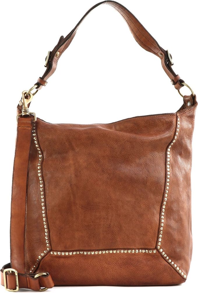 CAMPOMAGGI Leren Schoudertas Kura Shoulder Bag Cognac Bruine