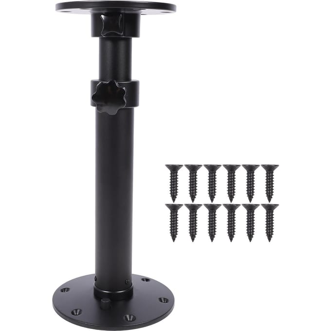 Pied de table pour camping-car 18,11 à 27,76 pouces Réglable Alliage d'aluminium Amovible Support de base de table pour camping-car black