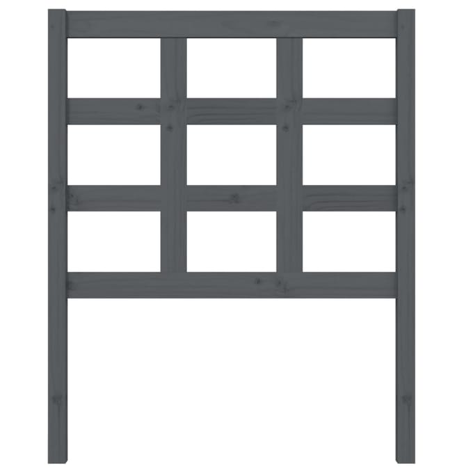 vidaXL - Hoofdbord - 80,5x4x100 - cm - massief - grenenhout - grijs
