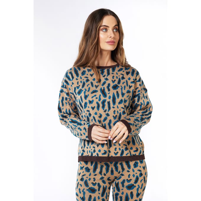 EsQualo Sweater Leopard Jacquard Print Taglia: XL | Maglioni a maglia Outlet | Donna