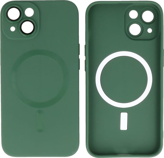 MagSafe Hoesje - Backcover met Camera Beschermer voor de iPhone 14 - Donker Groen