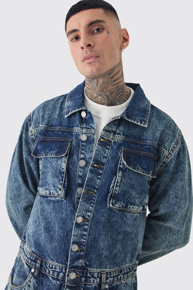 Tall Oversized Denim Boilersuit | Vintage Blue | Size 50