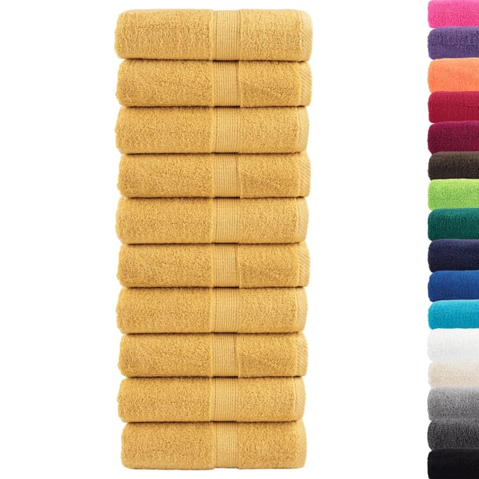 vidaXL - Premium - washandjes - SOLUND - 10 - stuks - goud - 30x30cm - 600 - g/m²