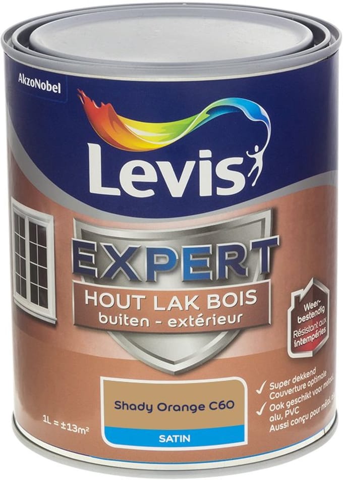 Levis - Expert Hout Lak Buiten Satin Mix - Shady Orange C60 - Mengverf - 1 L