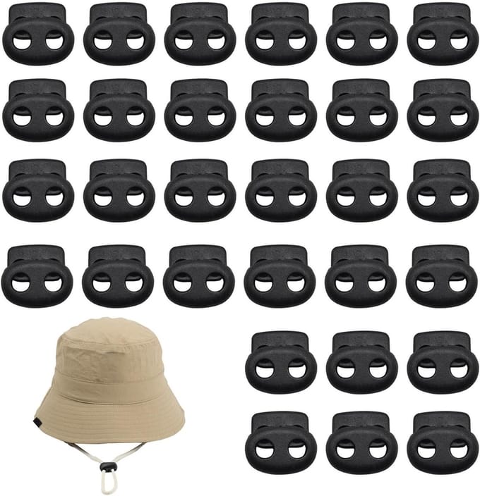 Solidchoice - Set van 30 Dubbele Koordstopper van Kunststof