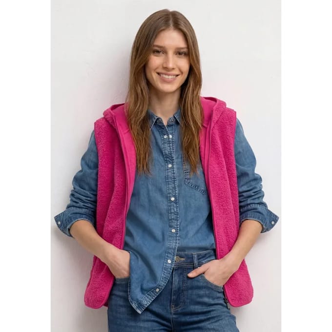 Teddyvest met capuchon en rits