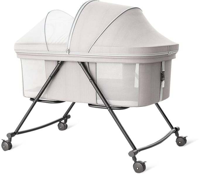 Velox Goods Babywieg met Schommelfunctie - Verrijdbaar - Grijs