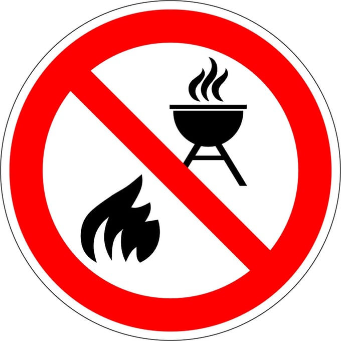 Verboden te BBQ'en sticker 100 mm