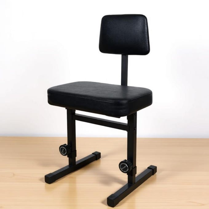 Verstelbare Pianokruk Met Rugleuning Eenvoudige Montage H-Vormig Frame Keyboardstoel Gevoerde Muzikantenkruk Met Steun Steun black