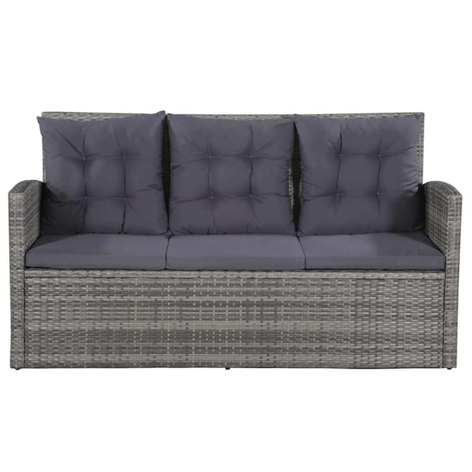 vidaXL - 6-delige - Loungeset - met - kussens - poly - rattan - grijs