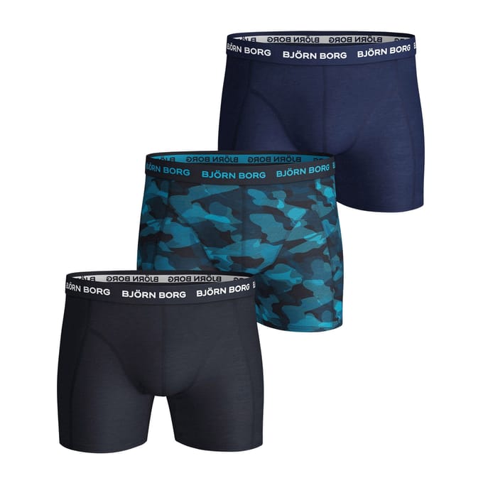 Björn Borg - Heren Onderbroeken 3-Pack Boxers - Blauw - Maat S