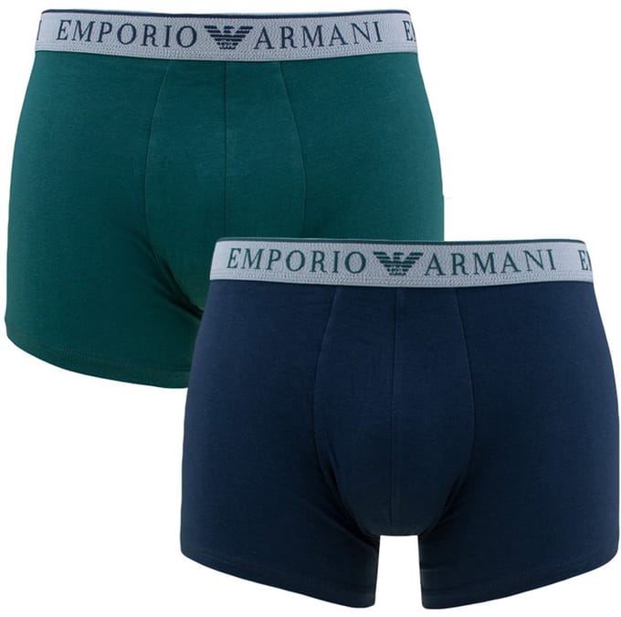 Emporio Armani heren 2P boxers blauw & groen