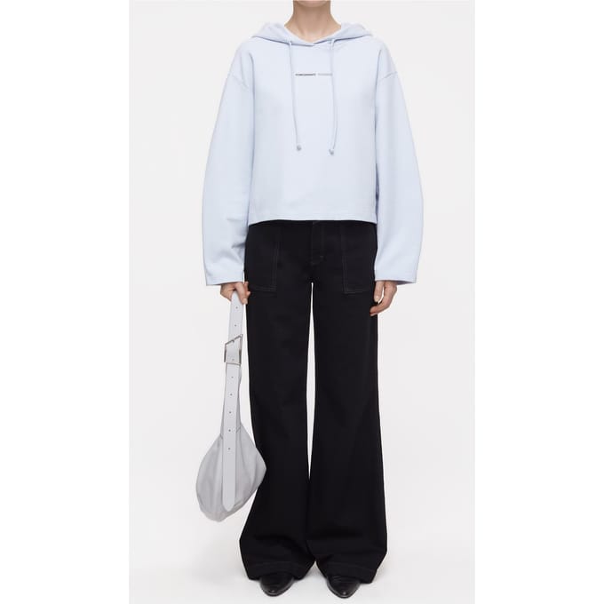 Closed Cropped Hoodie T-shirts Soft Blue Größe: L | Kaputzenpullis Outlet | Damen | Blau