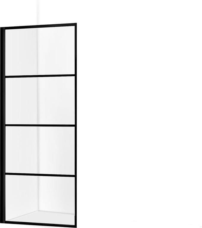 Diamond Line Collins - Inloopdouche / Douchewand - 100x200 - Mat Zwart - Antikalk - Helder Glas - 8mm Veiligheidsglas - Easy Clean