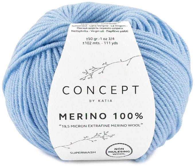 Katia Concept Merino 100% - 67 hemelsblauw - Wol Garen