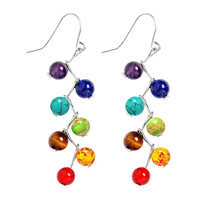 Fako Bijoux® - Oorbellen - Chakra Reiki - Multicolour 1