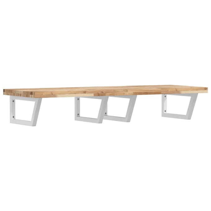 vidaXL - Badkamer - wandschap - staal - en - massief - acaciahout
