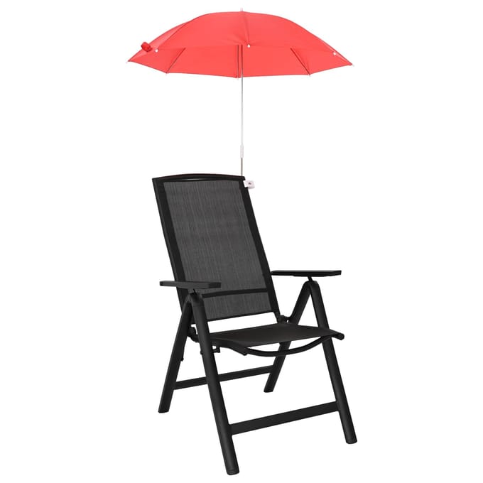 vidaXL - Parasol - met - klem - Ø - 105 - x - 86 - cm - 170T - polyester - 2 - st - baksteenrood