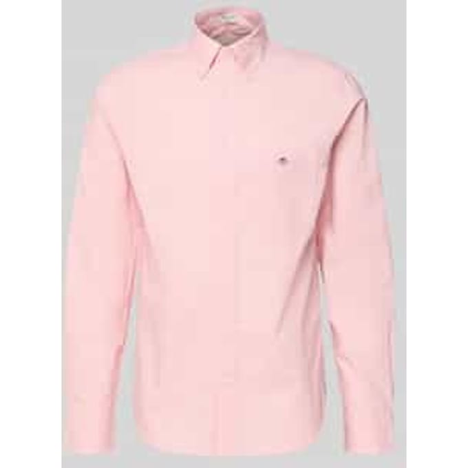 Slim fit vrijetijdsoverhemd met gestikt logo