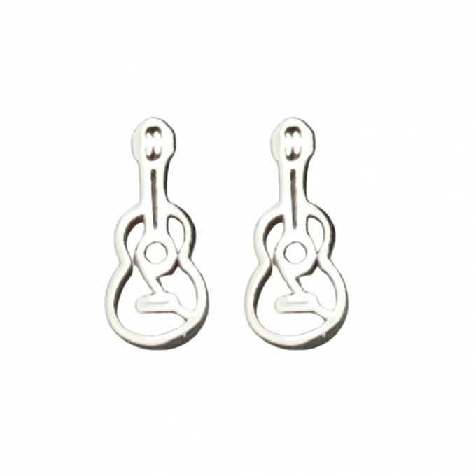 Oorbellen -Gitaar- RVS-Charme Bijoux