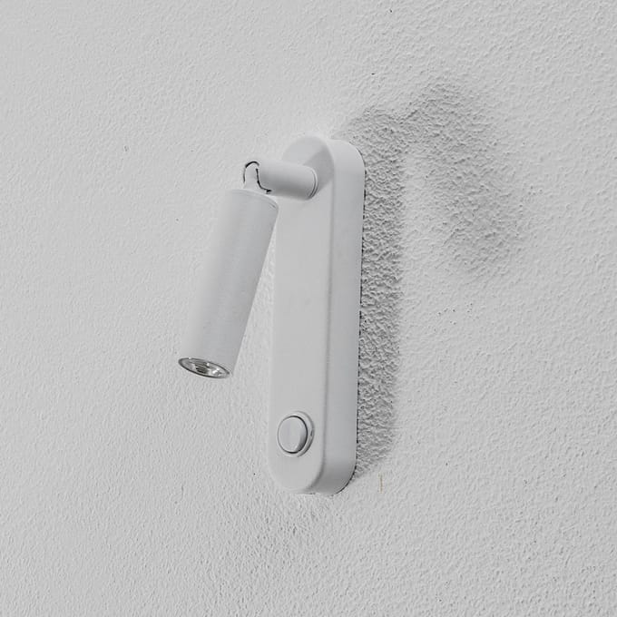 TK Lighting Wandlamp Enzo Long, wit, metaal, 22 cm, verstelbaar, G9