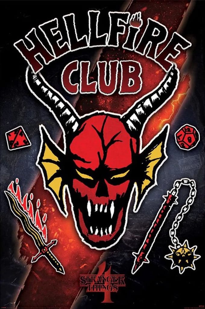 Poster Stranger Things - 4 Hellfire Club Emblem Rift 61x91,5cm
