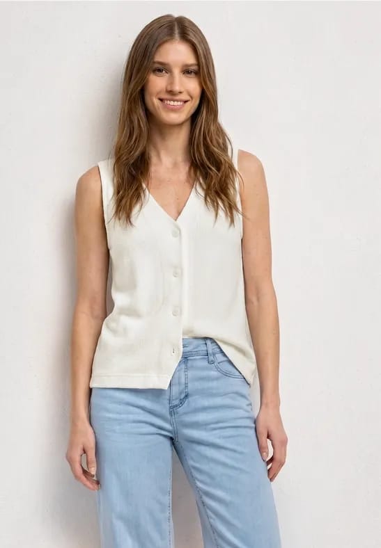 Vest in fijn gebreide look met V-hals