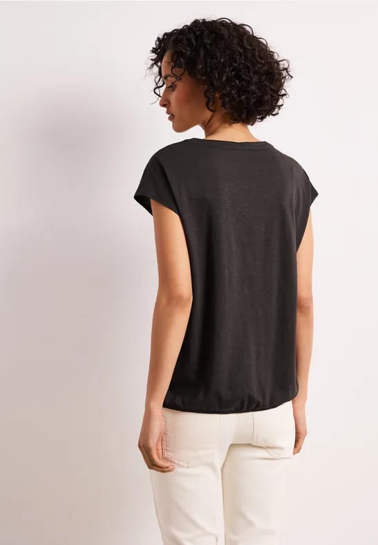 Shirt met losse schouders en gespleten hals