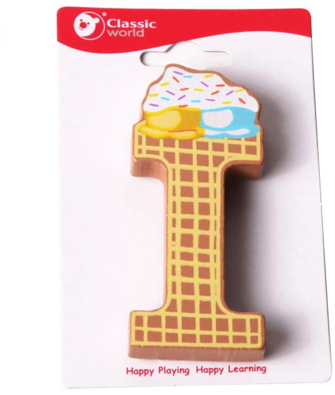 Klassieke wereld houten letter I - UNI