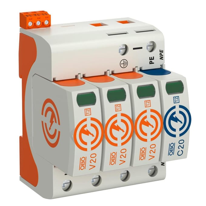 OBO V20 Type 2 Overspanningsbeveiliging 3P+NPE 280V 40kA - 5095333