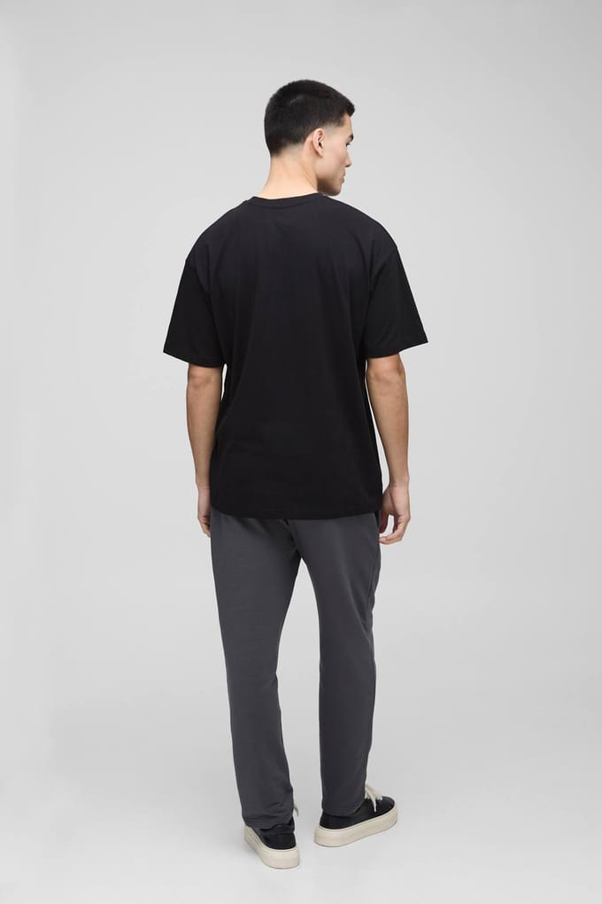Essential Oversized Crew Neck T-Shirt | Black | Size XS