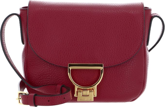 COCCINELLE Leren Schoudertas Arlettis Handbag Grained Leather Garnet Red (rood)paars