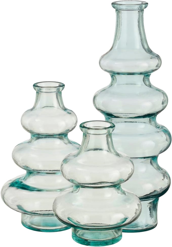 Bloemenvaas Sira - 3x - transparant glas - 3 maten - vaas - sierlijk model