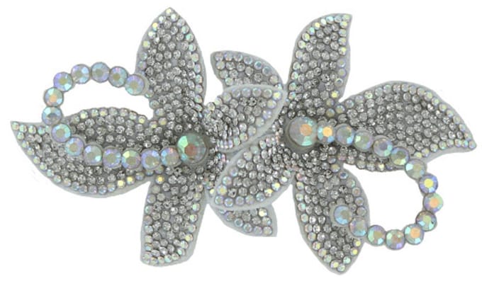Broche - Sequin Flower - Strass - Zilver - Per Stuk