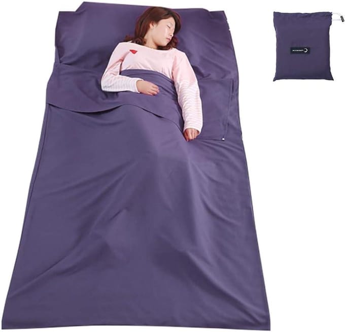 Slaapzak Liner - Reis Laken - Kamperen Reizen - Ademend Polyester - 210 x 115 cm - Wit