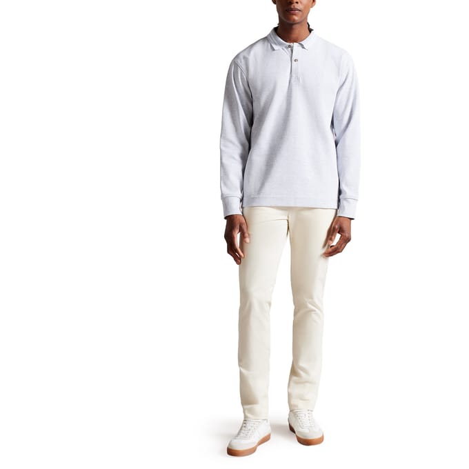 Ted Baker Rugby Polo met lange mouwen, Grijs Marl