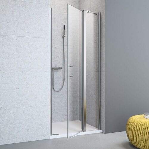 Megabad Profi Collection Planplus hinged door with fixed part for niche 140 x 195 cm right-hand hinge